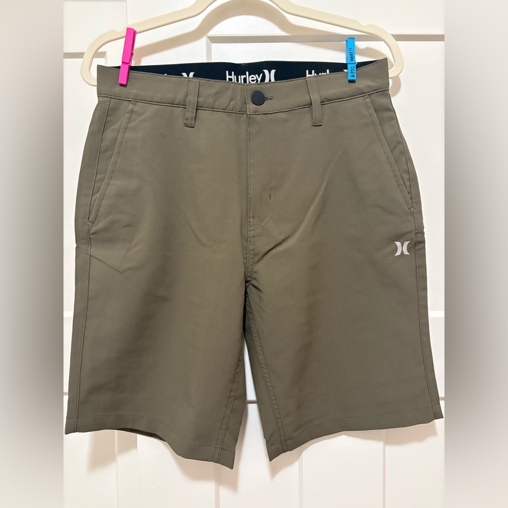 Hurley Men's Khaki Flat Front Shorts